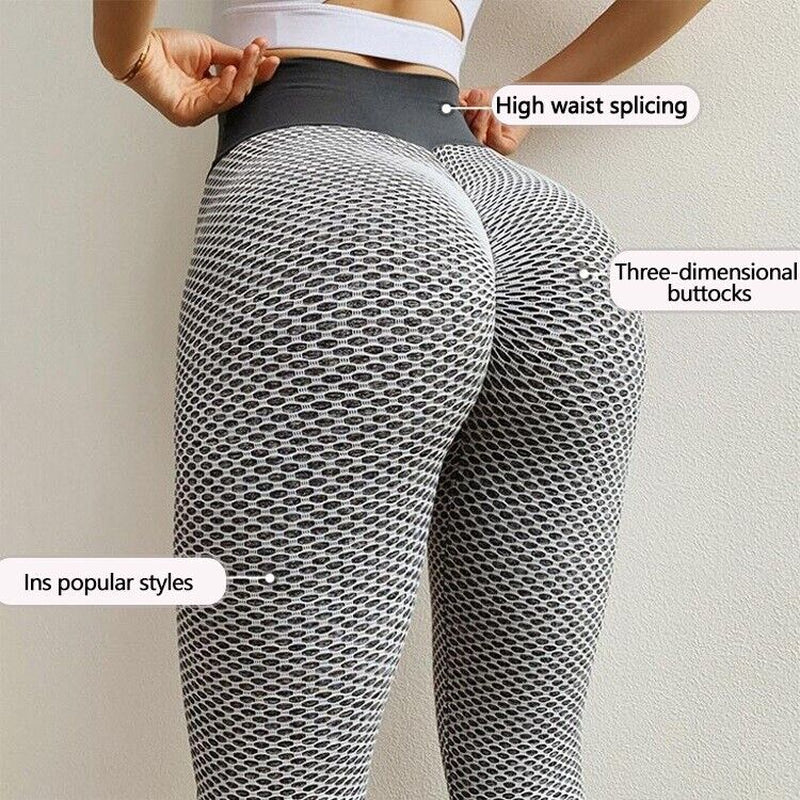 Women High Waist Gym Leggings Pocket Fitness Sports Running Ladies Yoga Pants UK