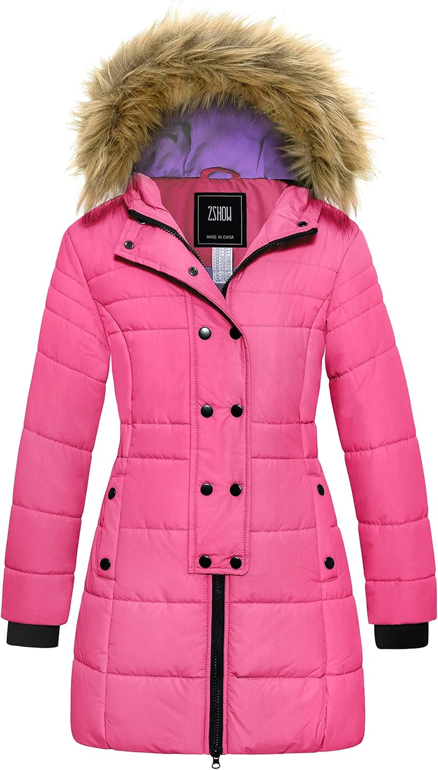 Girls' Long Winter Coat Parka Waterproof Warm Puffer Jacket