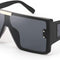 Square Oversized Flat Top Sunglasses with Side Lens Integrated for Women Men B4028