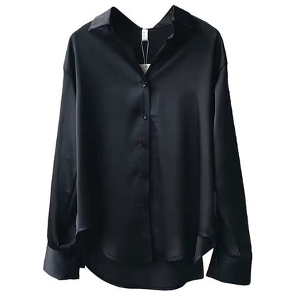 Woman Spring Autumn Style Blouses Shirts Lady Casual Long Sleeve Turn-Down Collar Blusas Tops DF4849