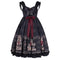 MAGOGO Summer Nightingale and Rose Gothic Lolita Dress Costume Women New Fashion Cool Girl Bow Sleeveless Black Suspender Dress