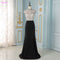 Elegant Black Crystals Mermaid Evening Dresses Long Cap Sleeve Formal Evening Gown