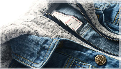 Boys' Basic Denim Trucker Jackets Children Fall Hoodies Trendy Jeans Coats