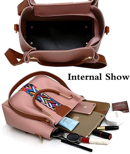 4Pcs/Set Women Handbag and Purses Set Tote Bag Soft PU Leather Shoulder Bags Crossbody Bag Wallet Handbag Printed Handbag