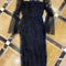 New Arrive Dot White/Black Women Dress Sequins Mesh Splicing Midi Dress