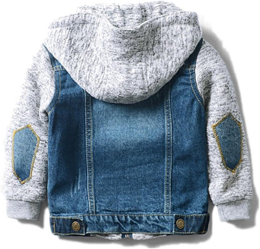 Boys' Basic Denim Trucker Jackets Children Fall Hoodies Trendy Jeans Coats